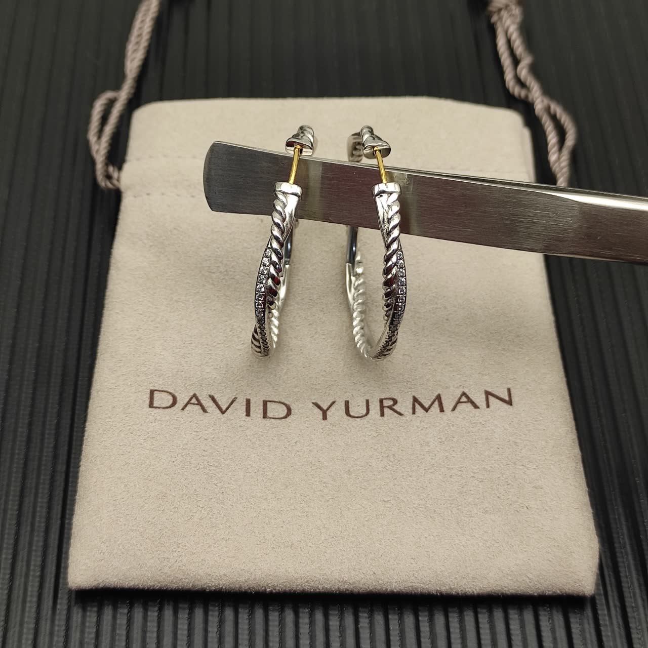 David Yurman Twisted Leaf Hoop Earrings